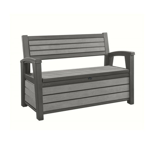 Cassapanca in Harz, mit finstem Holzeffekt HUDSON BENCH Graphit 132 ,7x61 ,2xh.89 cm