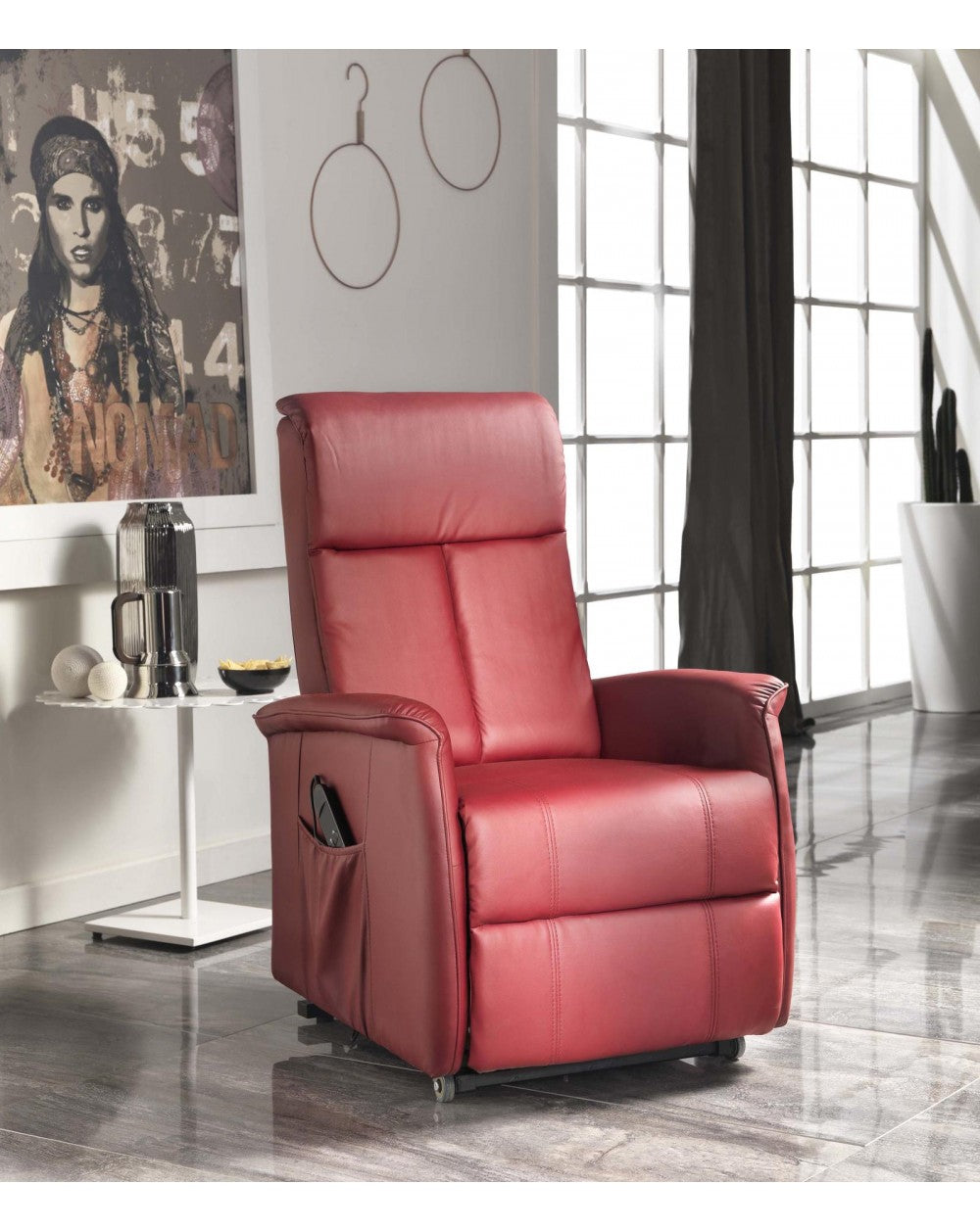 Sessel mit 2 Motoren Rot 75 cm x 82 cm H. 110 cm