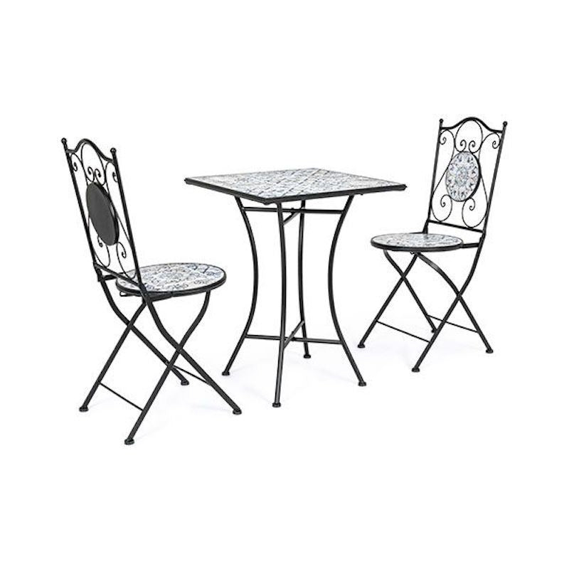 Bizzotto Erice Outdoor-Set aus Stahl und Keramik 3-teilig