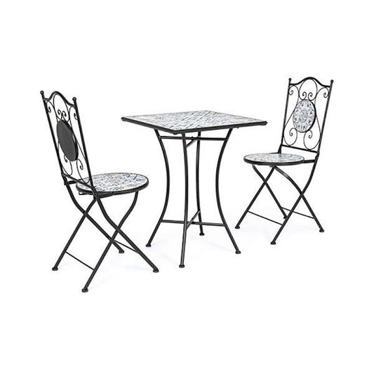 Bizzotto Erice Outdoor-Set aus Stahl und Keramik 3-teilig