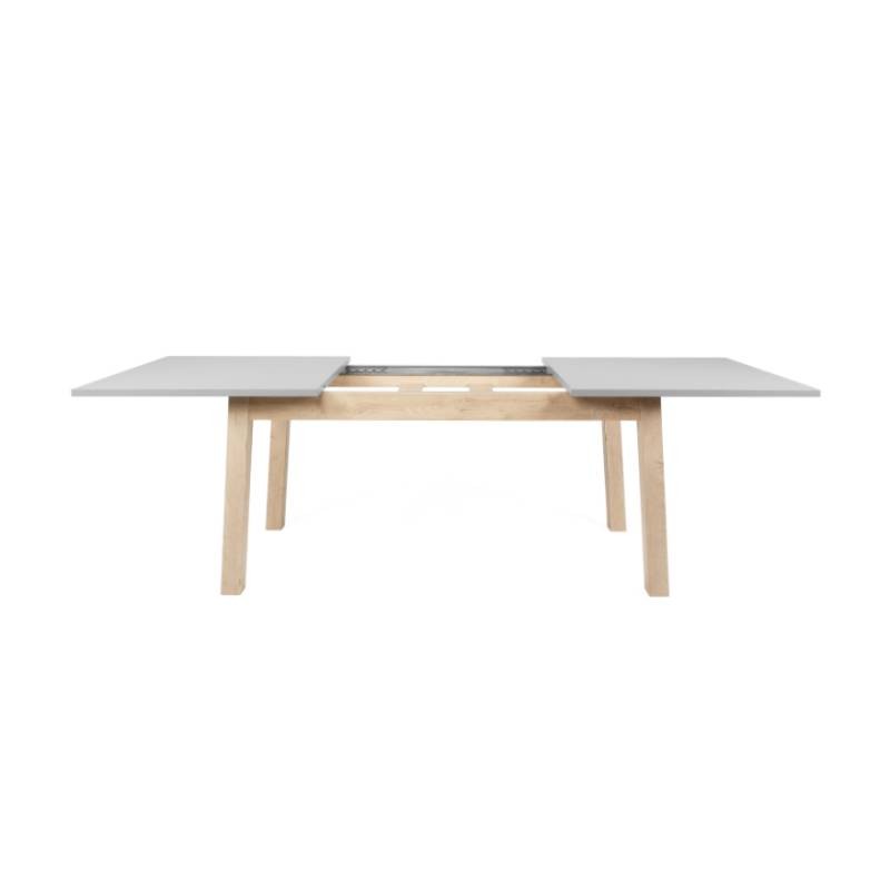 Moderner ausziehbarer Tisch aus grauer Eiche 90 x 160 -240 cm