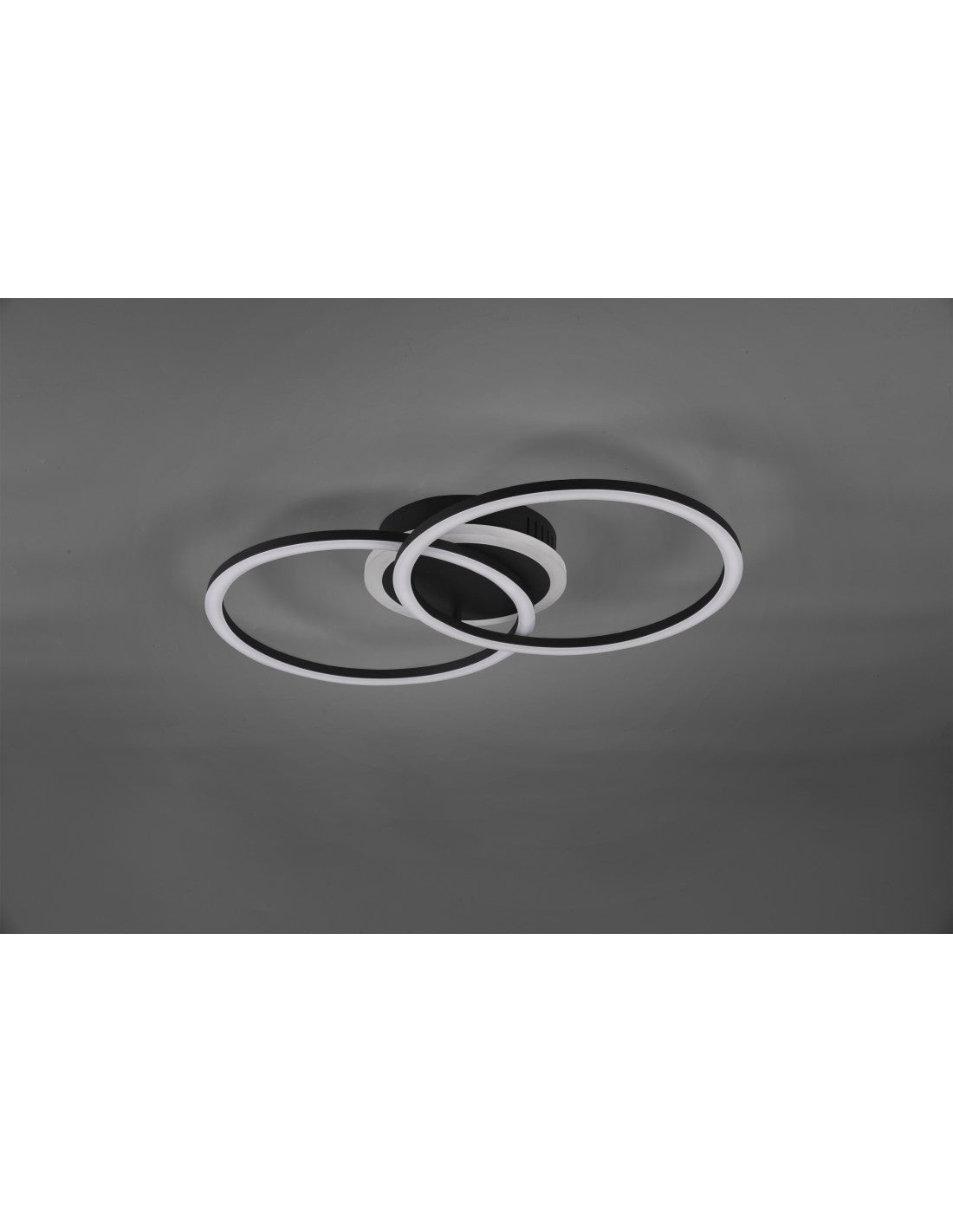 Plafonin Venida Doppelter Schwarzer Kreis Led 25w Dimmerbare L50 cm Trio Lighting