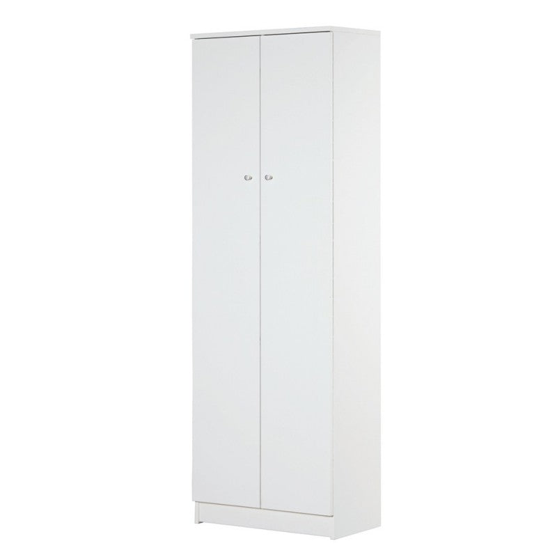 Weißer Mehrzweck-Kleiderschrank mit zwei Türen, 62 x 34 x 182 cm