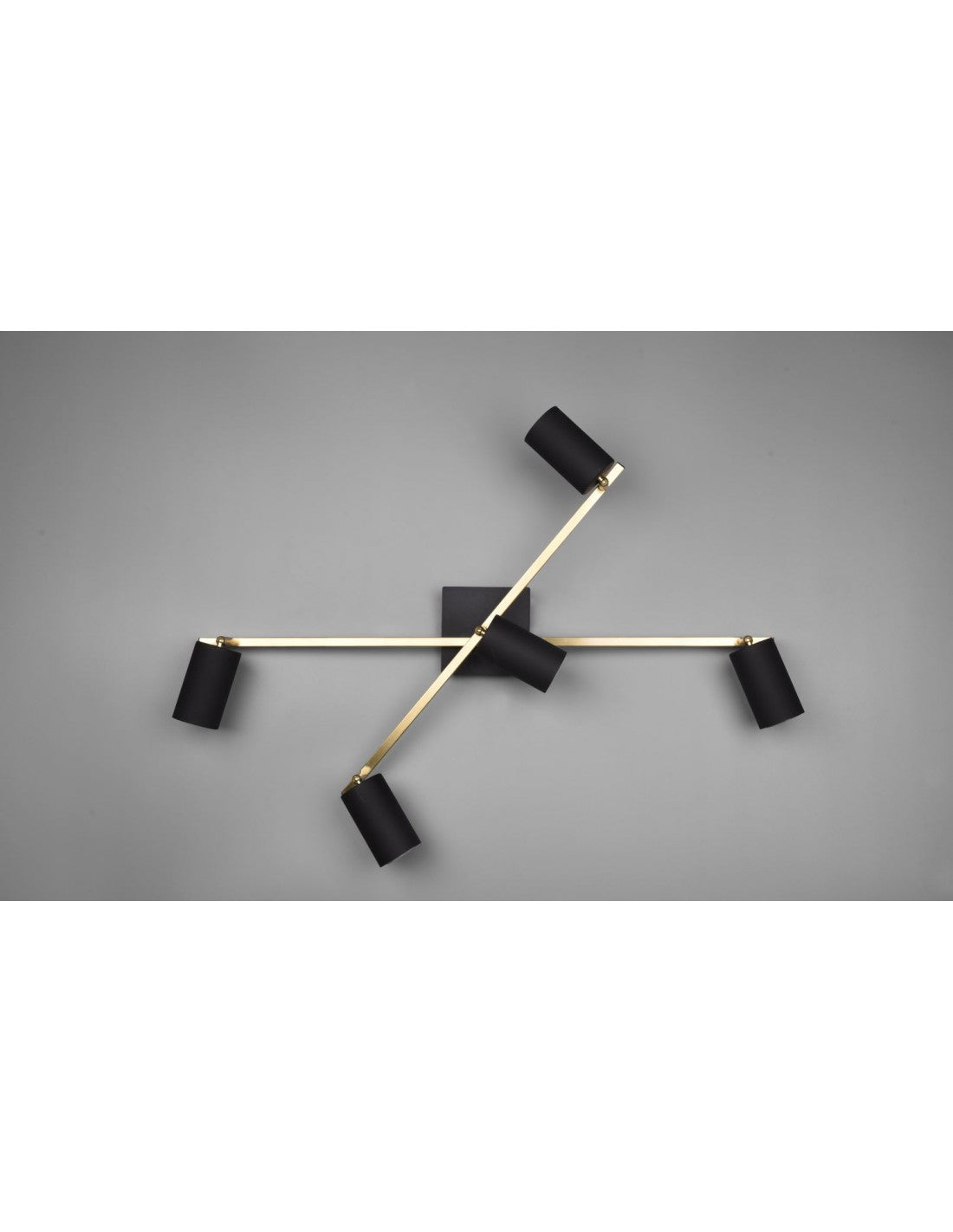 Marley Spotlight Gold Rods 5 verstellbare schwarze zylindrische Spots Trio-Beleuchtung