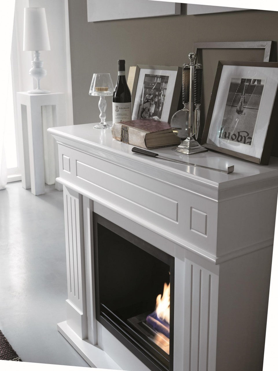 Biocamindesign von weißem Bioethanol-Boden, 102 x 37 x h 110