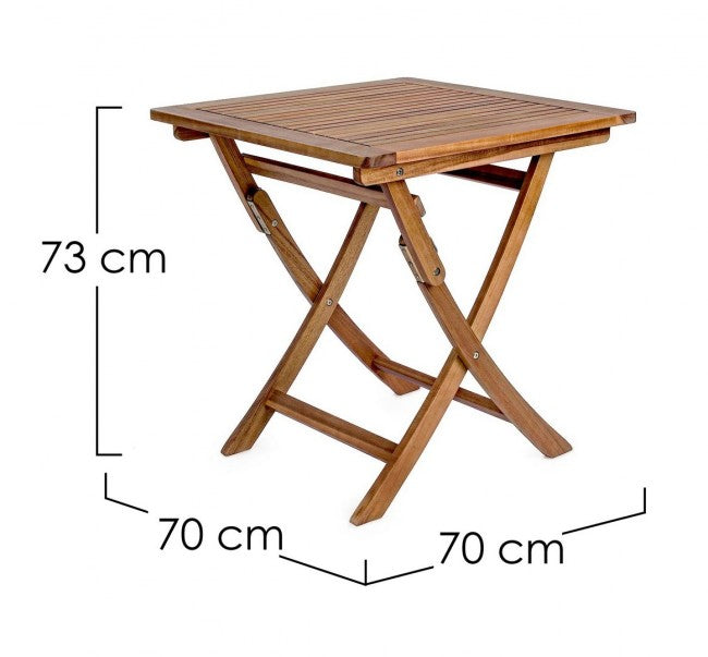 Noemi Tisch für Outdoor Klapp Akazienholz 70x70x h73 cm