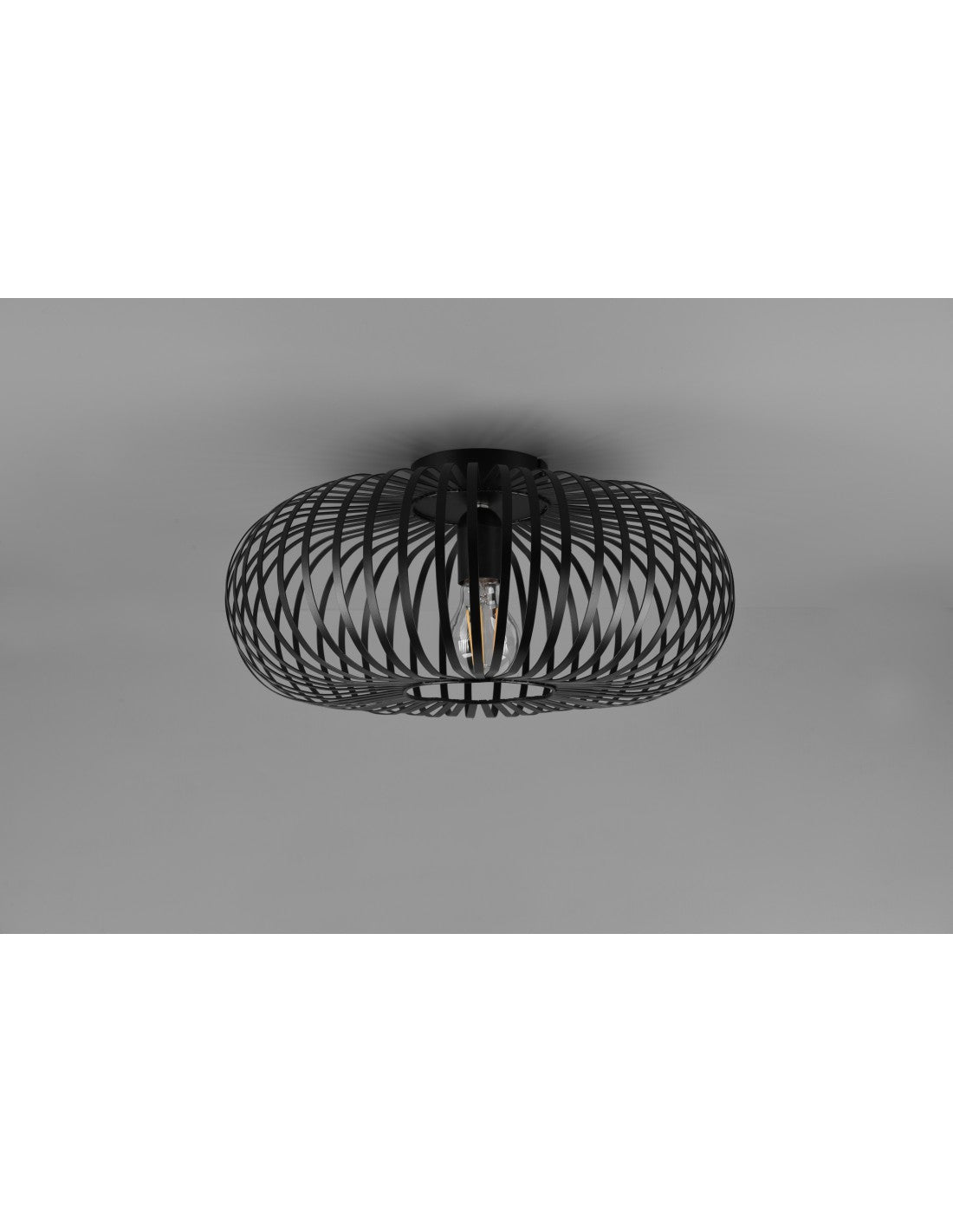Ellipse Johann Black Metal Cage Deckenleuchte Ø40 cm Trio Lighting