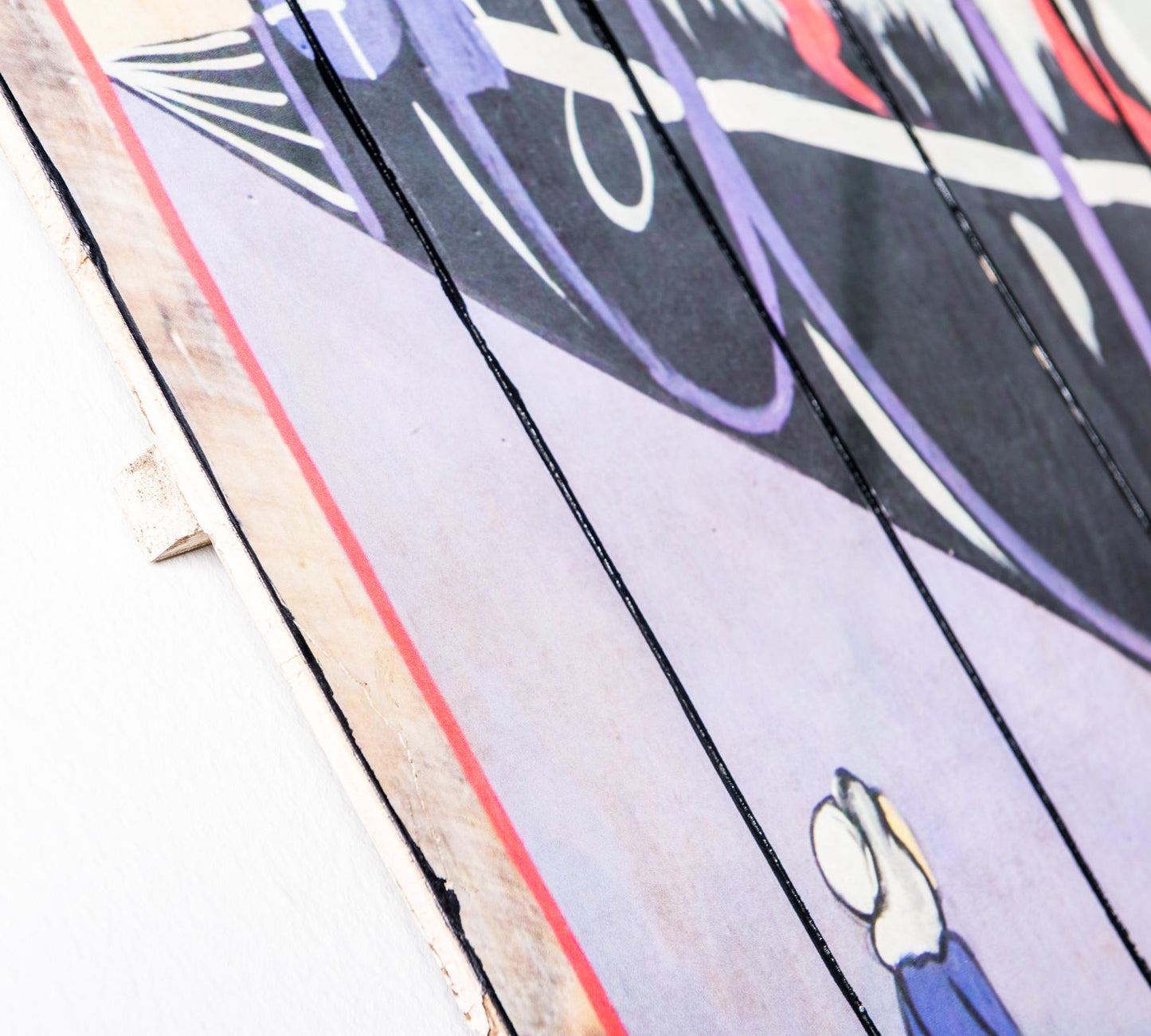 Druck auf Holz mit mehrfarbiger Leinwand 60x100 cm