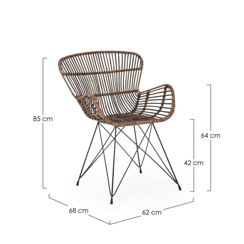 Rustische Polytrona in Naturfasern, Ventrus Croco