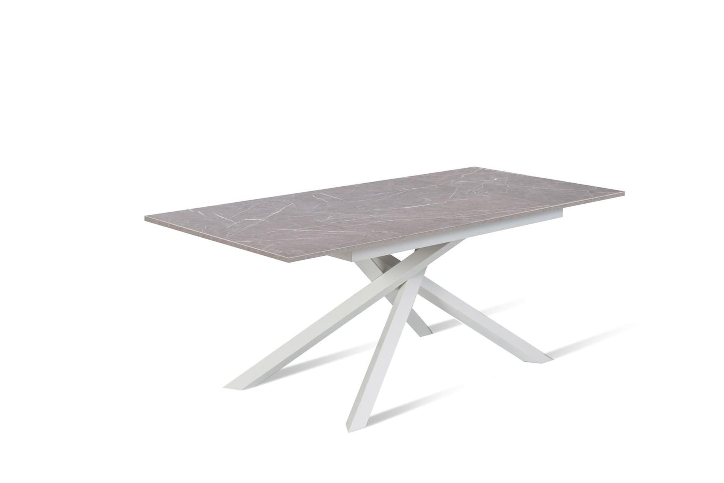 Ausziehbarer Tisch anthrazit-weiß 90 cm x 140- 190 cm H. 76 cm