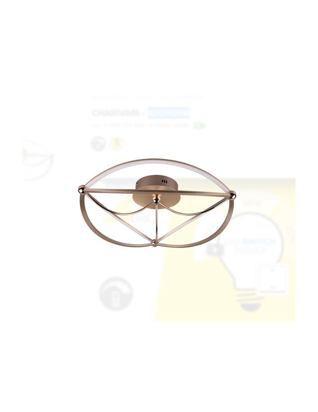 Moderne LED-Deckenleuchte 42w Charivari Brass Trio Lighting