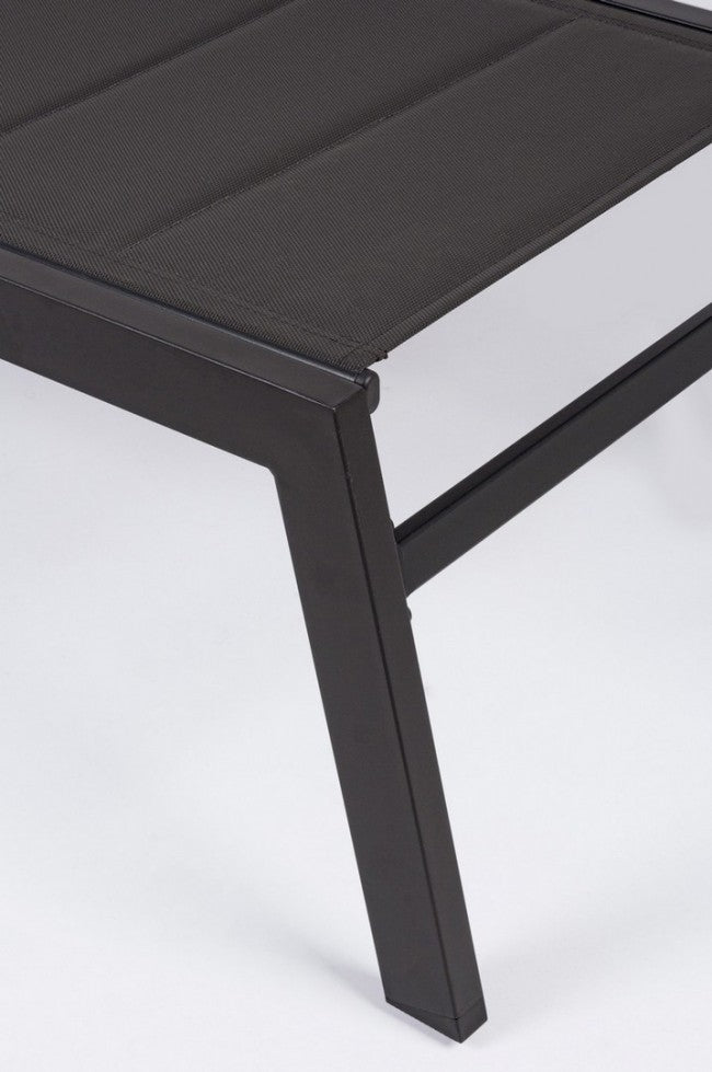 Hoches Aluminiumbett mit Rädern Hilde anthrazit 32h cm