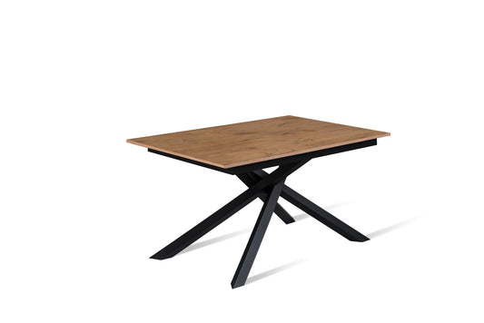 Ausziehbarer grau-schwarzer Betontisch 90 cm x 140-190 cm H. 76 cm
