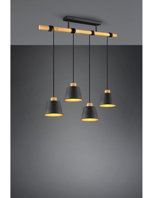 Light Leck 4 Paralüsse Schwarz Oro Harris Trio Lighting