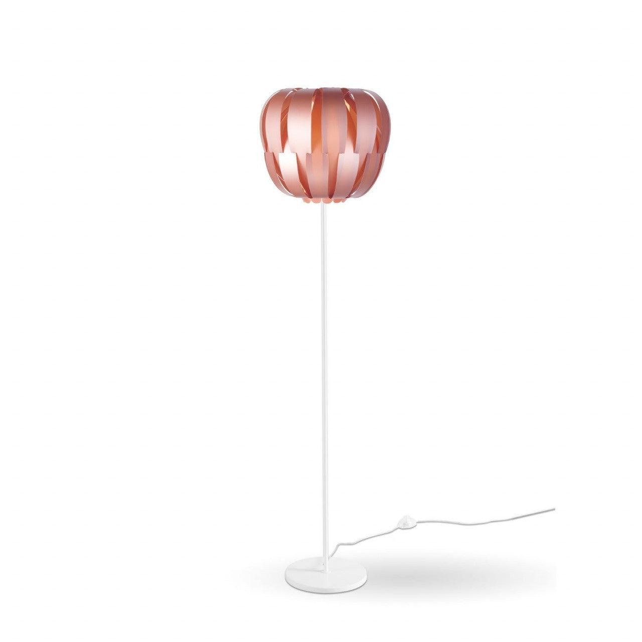 Rosa Stehlampe mit Metallsockel und Stiel aus Metall cm. 42 x 172h
