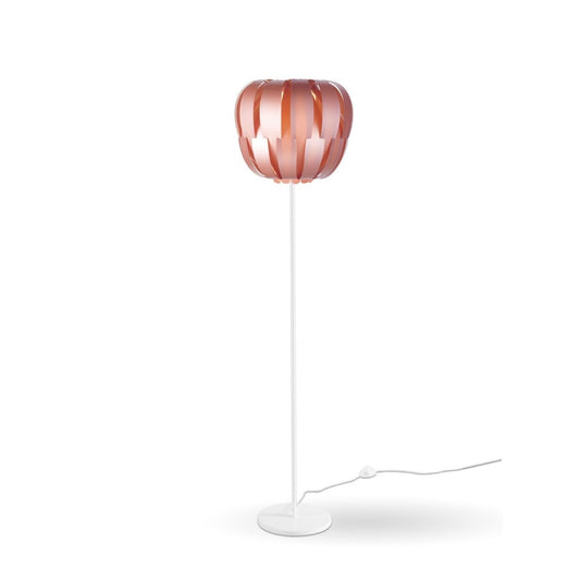 Rosa Stehlampe mit Metallsockel und Stiel aus Metall cm. 42 x 172h
