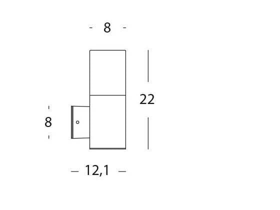 Wandleuchte In Alto 7W LED 4000K weiße Kube-Linie