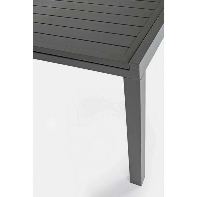 HILDE-Außentisch aus anthrazitfarbenem Aluminium, ausziehbar 200-300 x 100 x 75 cm