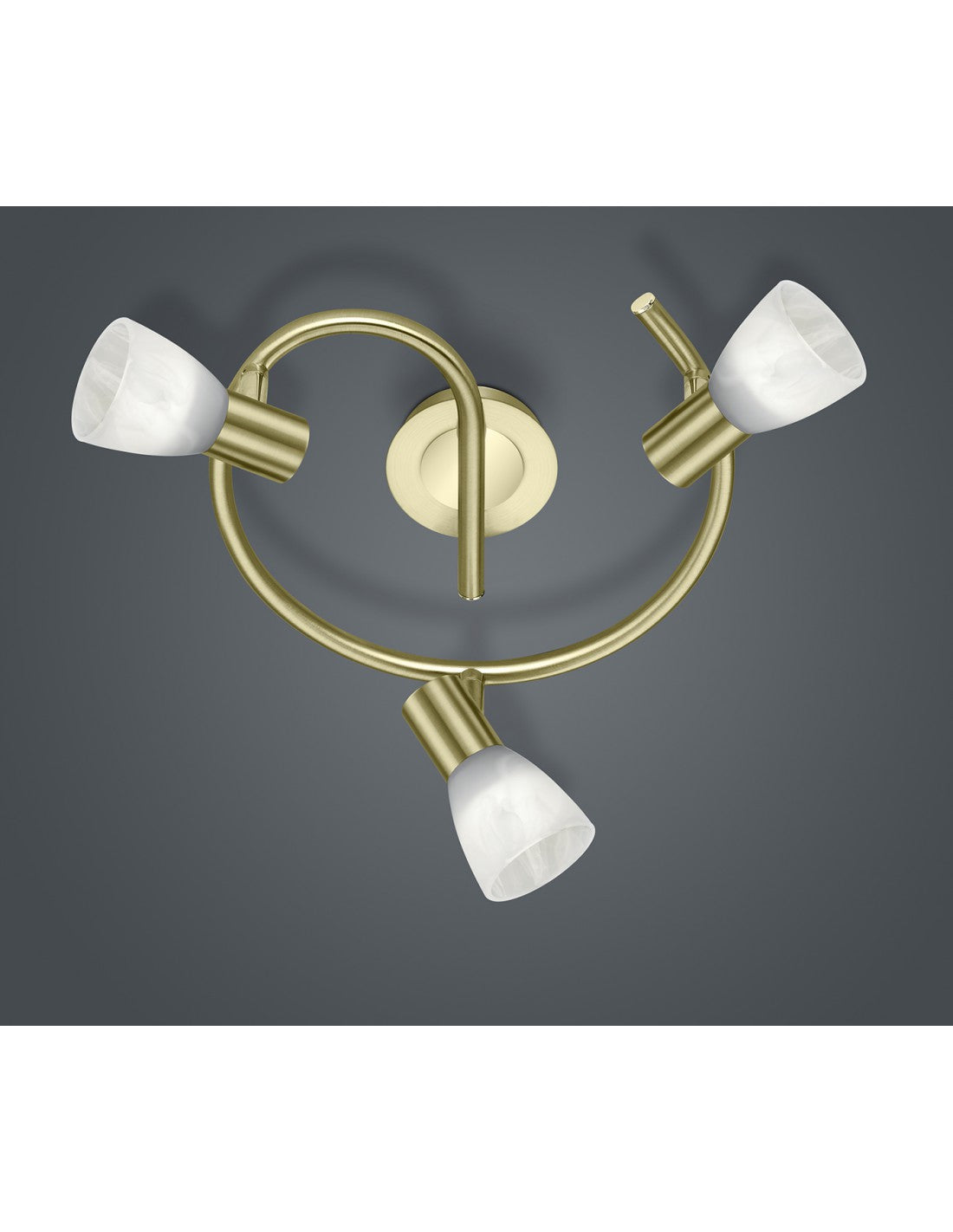 Plafonerin 3 Spot Vetro Orientable Girdrol Levisto Ottone Trio Lighting