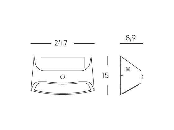 Solar-Wandleuchte 1,7 W LED 4000 K sonnige Graphitlinie