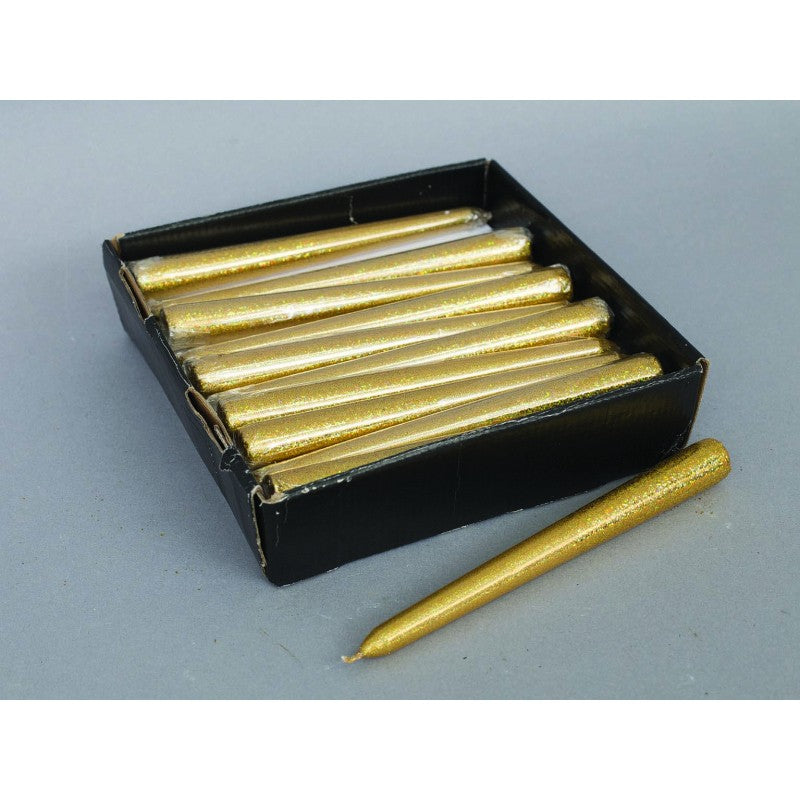 Goldglitter Weihnachtskerze 20 cm Stk. 1