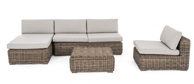 Couchtisch aus Aluminium und synthetischer Faser im Naturstil 83x83