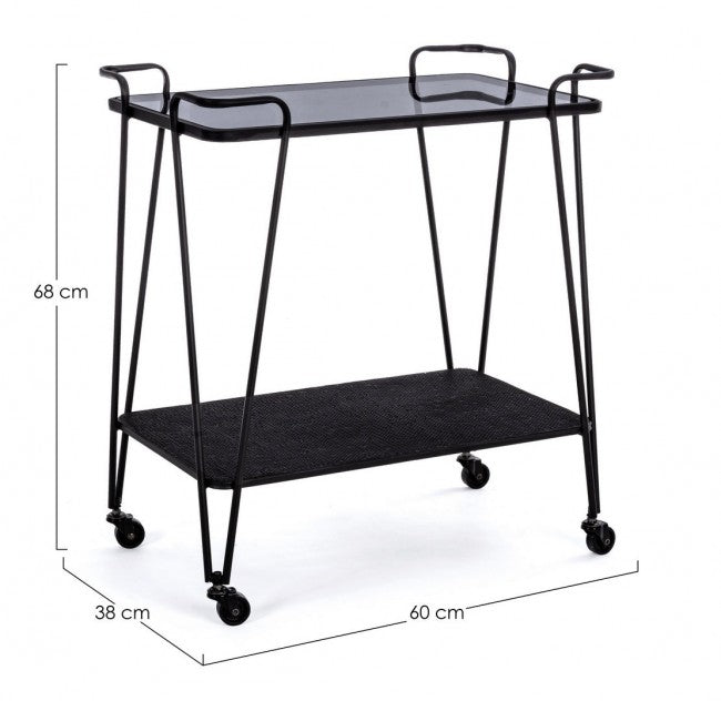 Zaira-Trolley aus schwarzem Metall