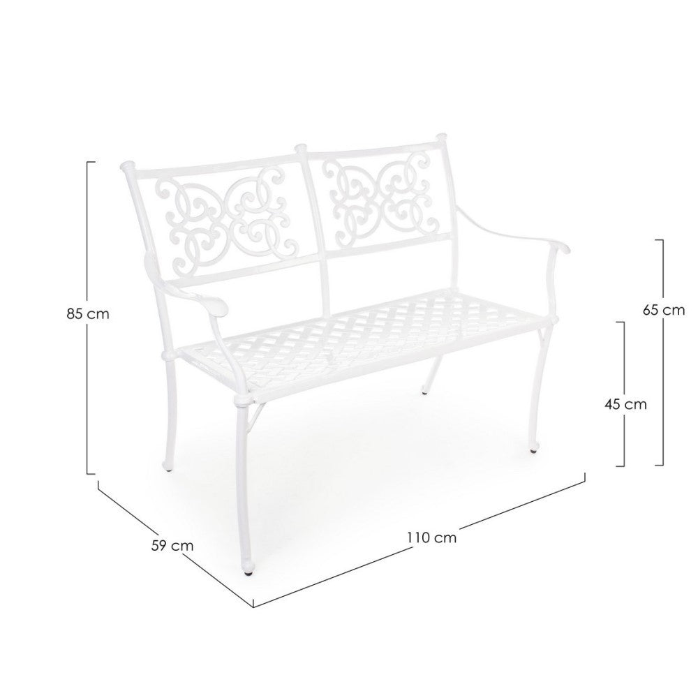 Weiße Lilie Bank für Outdoor cm 110 x 59 x 85 h
