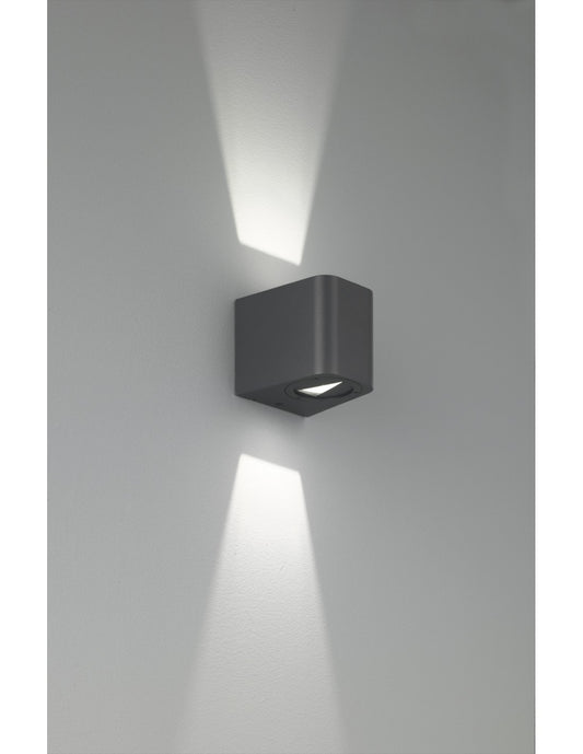 Doppelemissions-Außenwandleuchte Bogota LED IP54 Anthrazit Trio Lighting