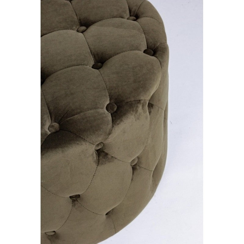 Vintage-Hocker aus grünem Samt, 60 x 42 h cm