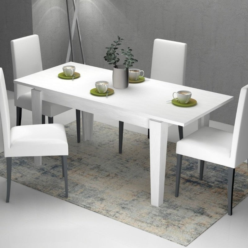 Ausziehbarer Tisch Weiße Lärche MEGARON 120-160X80 cm