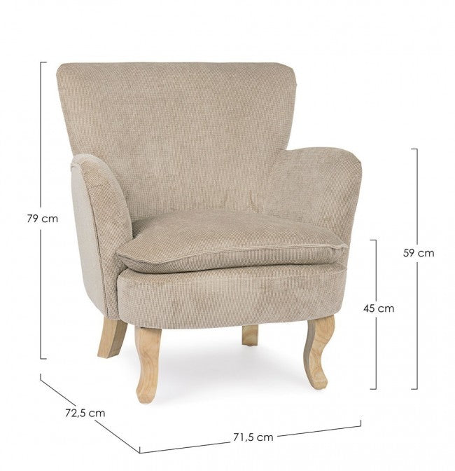 Taubengrauer Sessel im Vintage-Stil