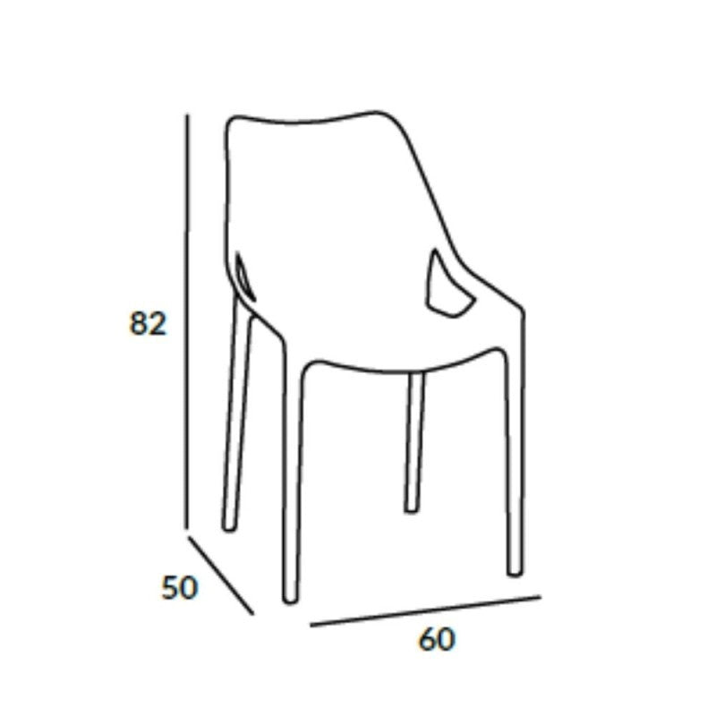 BILROS Tortora Polypropylenstuhl 60x50x h82 cm
