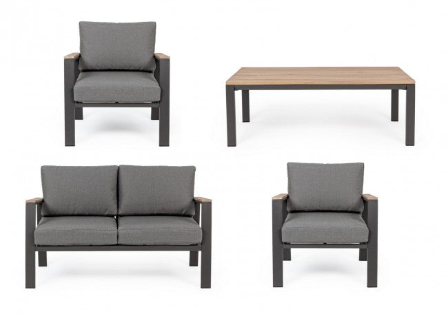 Belmar Gartenlounge-Set Natur-Anthrazit