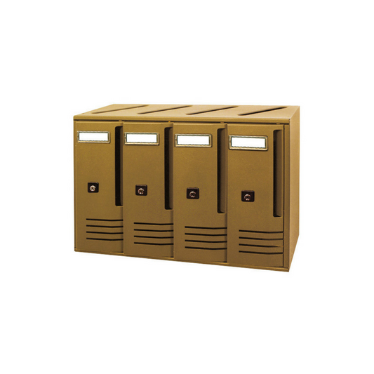 4-Platz-Briefkasten Bronze