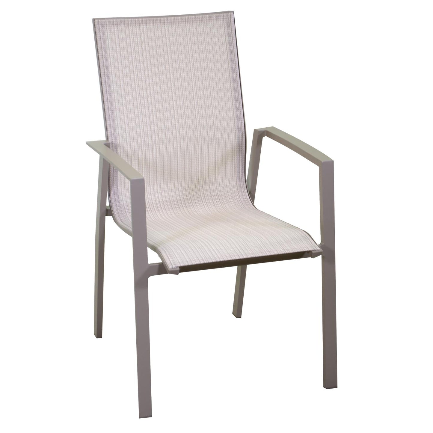 Sessel Cleveland aus mattem taubengrauem Aluminium und Textline