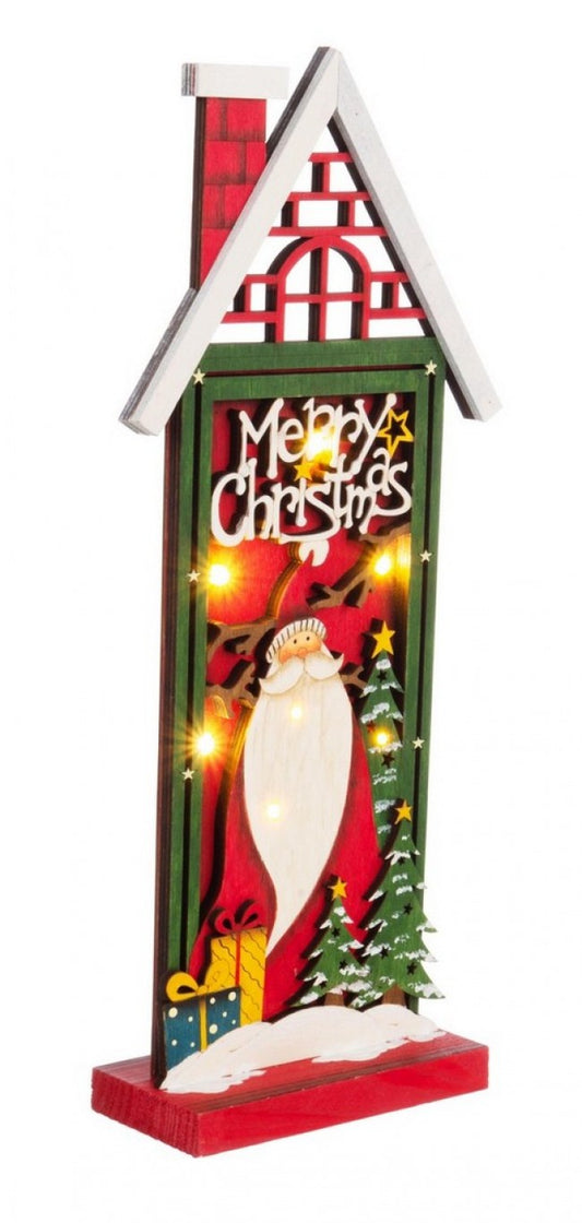 6x Dekoration Haus warm Santa C.