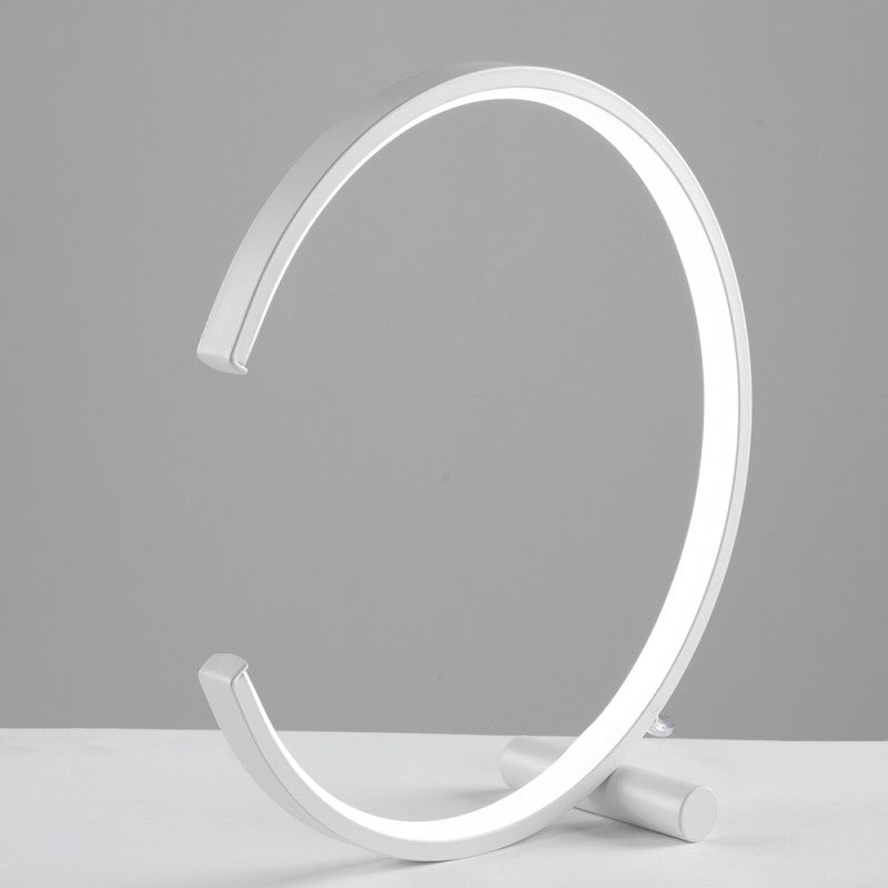 Integrierte weiße LED-Tischleuchte aus Metall und Aluminium 10x h30 cm