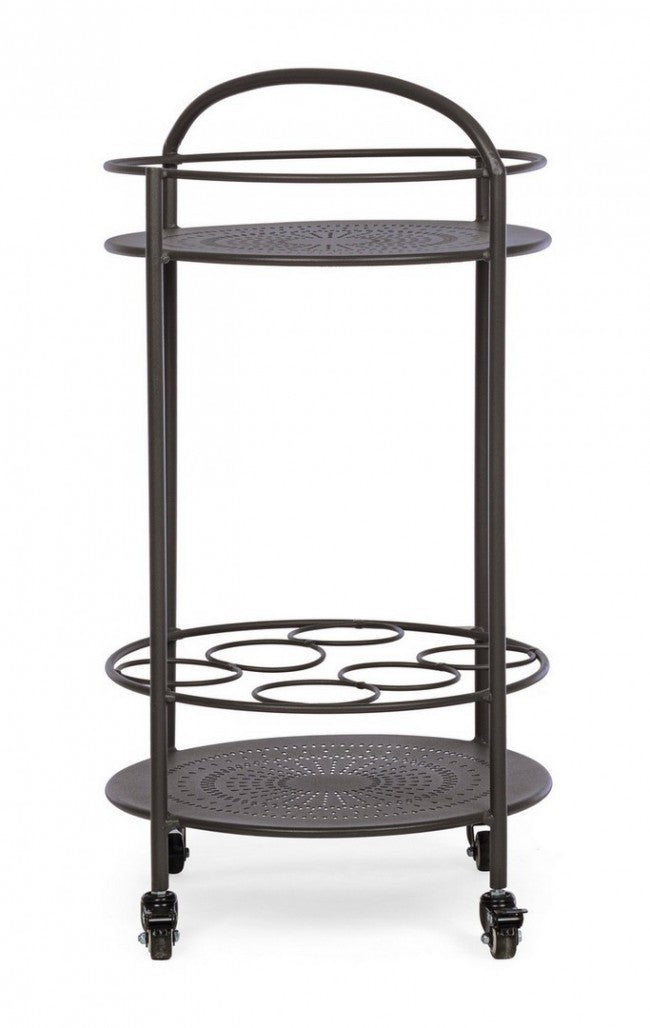 Anthrazitgrauer Flaschenwagen aus Stahl