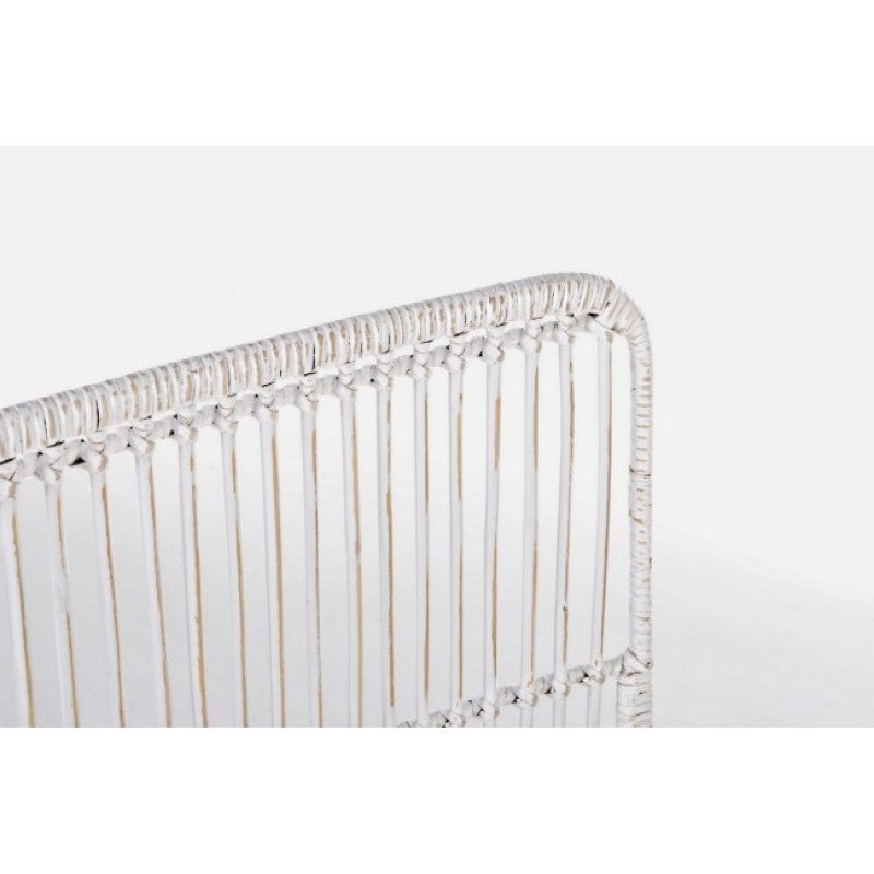 Weißer Stuhl aus Stahl und Kubu Bianco LUCILA 45x55x h85 cm