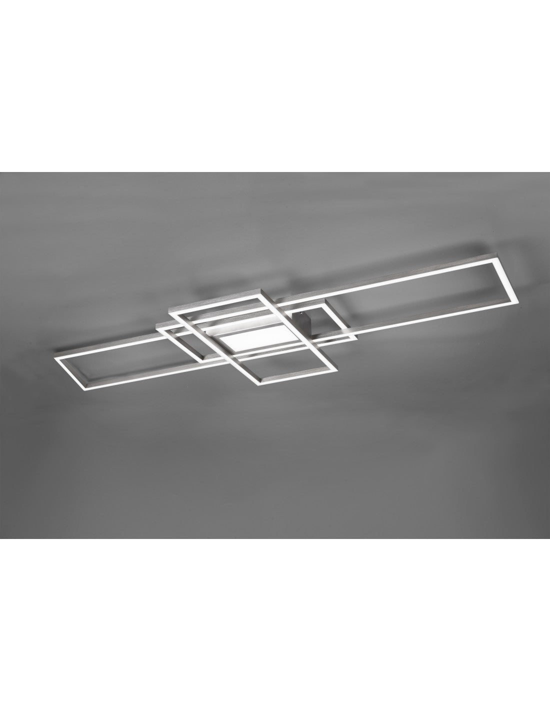 Deckenleuchte Irvine, 3 rechteckige LEDs, 60 W, Nickel, L105 cm, dimmbar, Trio-Beleuchtung