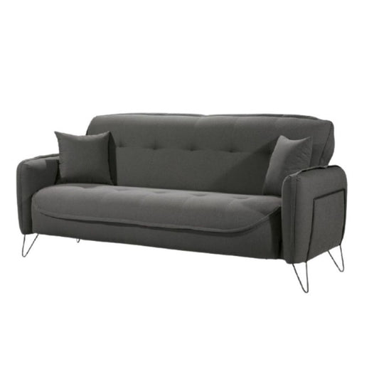 Dreisitzer Schlafsofa aus Stoff Grau CROWN 215x94x h98 cm
