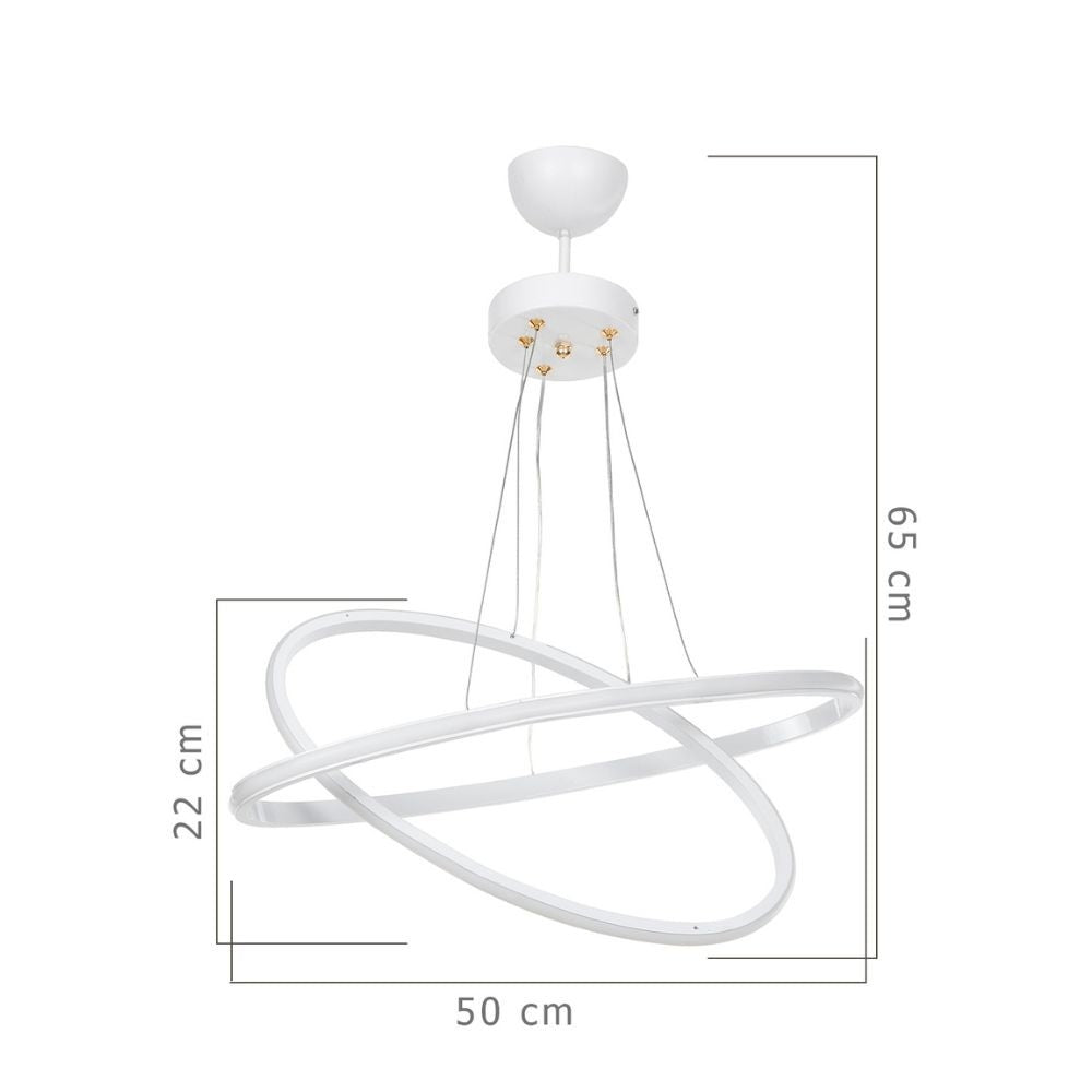 Muso Pendelleuchte mit zwei weißen Ringen LED MDL4438