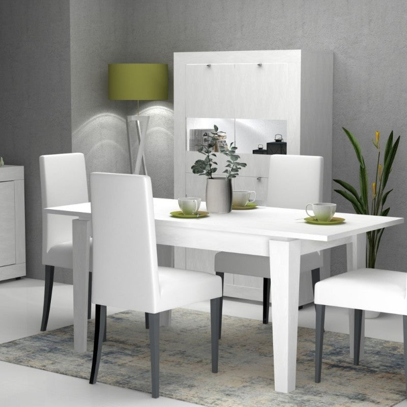 Ausziehbarer Tisch Weiße Lärche MEGARON 120-160X80 cm