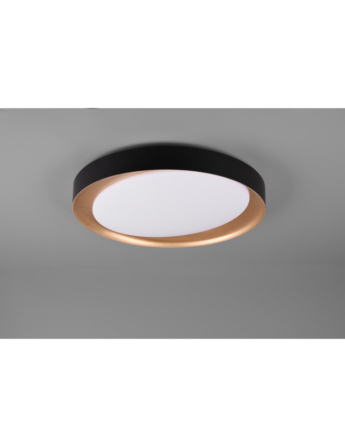 Dimmbare LED-Deckenleuchte Zeta Ø48 cm, Trio-Beleuchtung in Schwarz und Gold