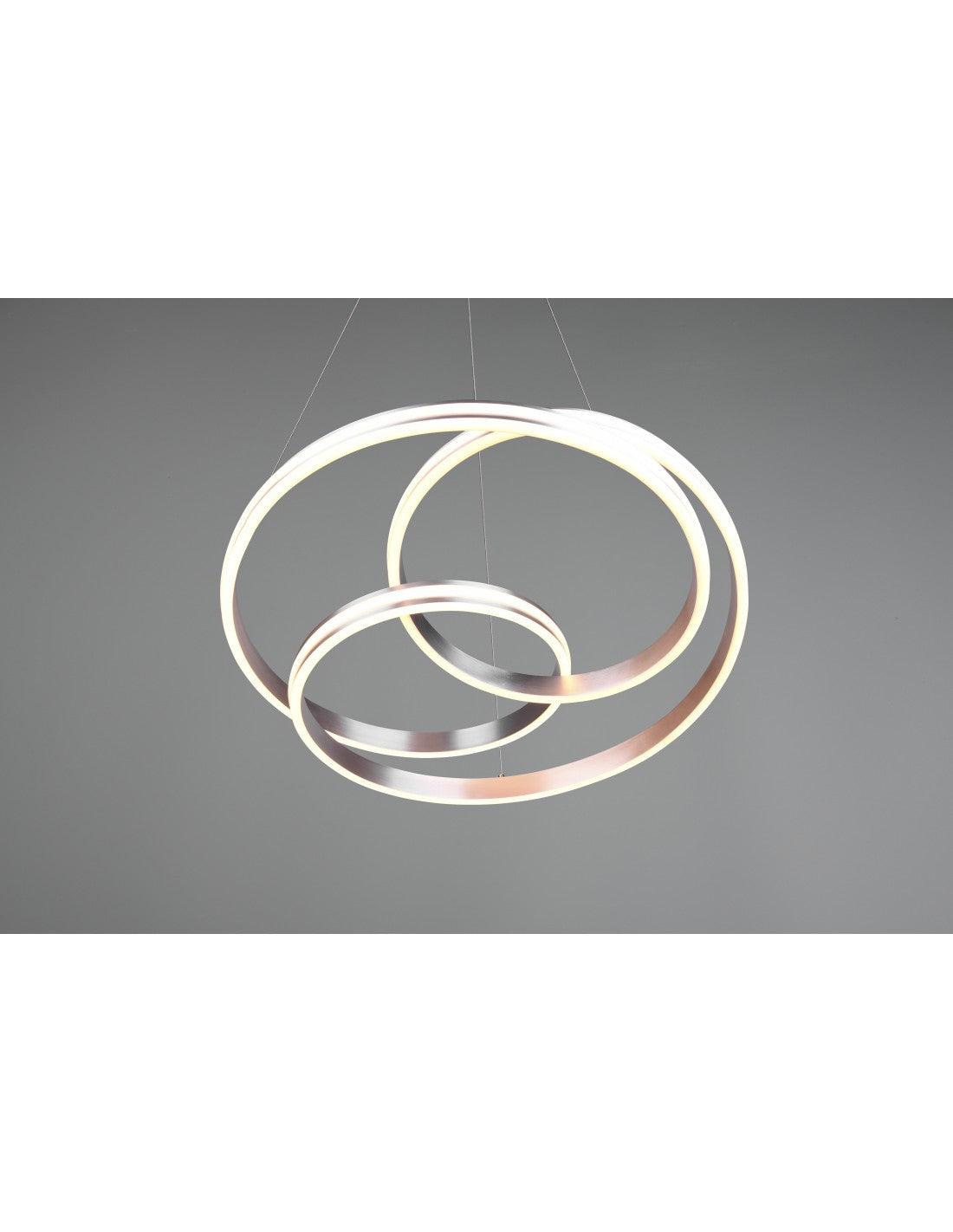 Moderner Vortice-Kronleuchter Yara Nickel Led Dimmer Trio Lighting