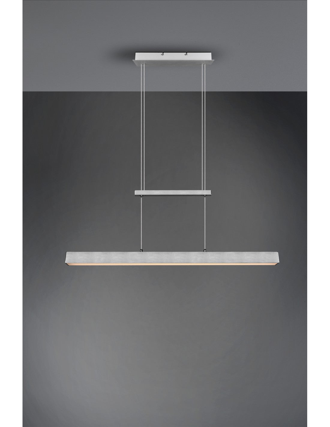 Paros Pendelleuchte mit doppelter Emission, LED, dimmbar, Aluminium, L90 cm, Trio-Beleuchtung