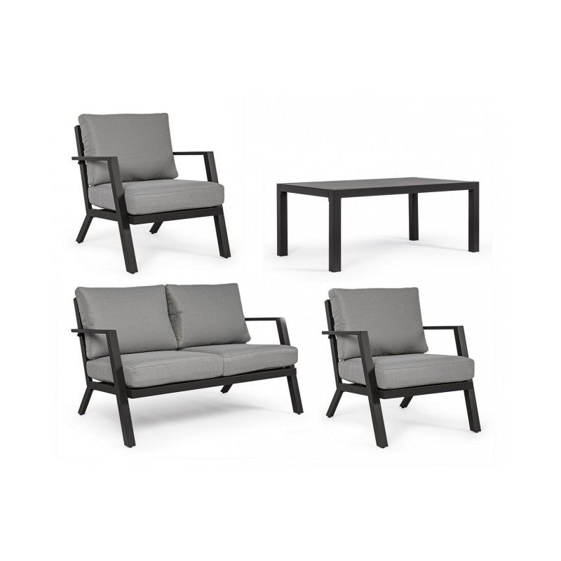 YK13 4-teiliges Garten-Lounge-Set in Anthrazit