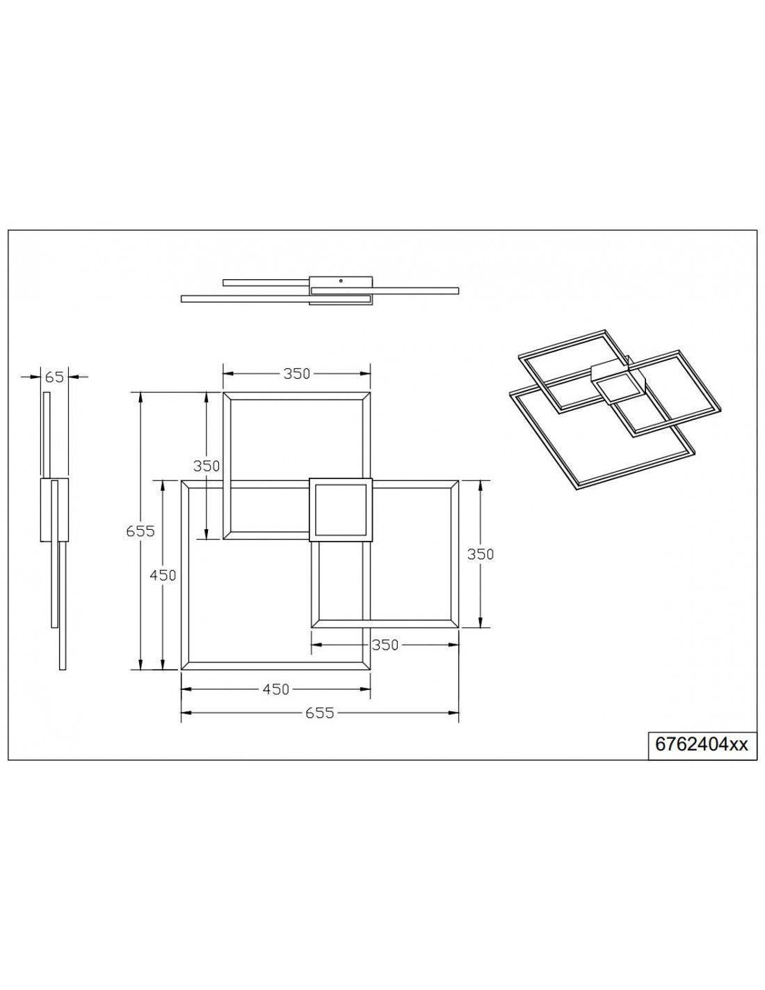 Deckenlampe Hydra Design Square Weiß Led 4000k Trio Beleuchtung