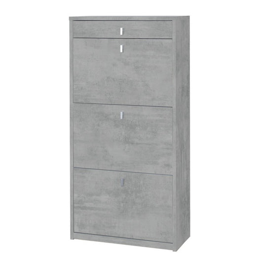 Scarpiera slim rettet drei von einer Beton-Cement-Schublade in Höhe von 63x29x h127 cm